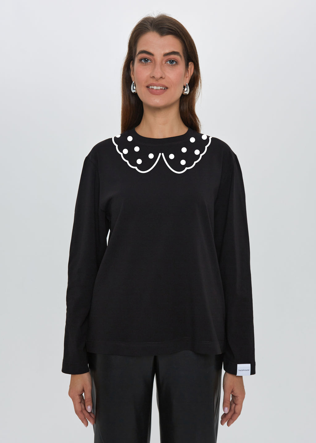 "DIDELI TAŠKELIAI" JUODI MARŠKINĖLIAI ILGOMIS RANKOVĖMIS