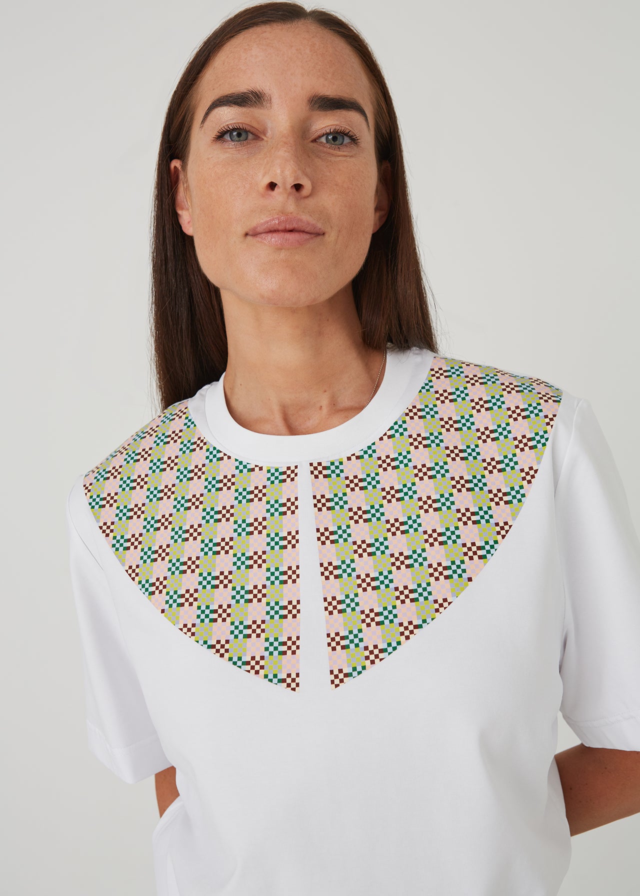 "Ptaki" damski T-shirt z kołnierzykiem