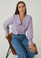 WOMEN'S ROMANTIC BLOUSE WITH COLLAR