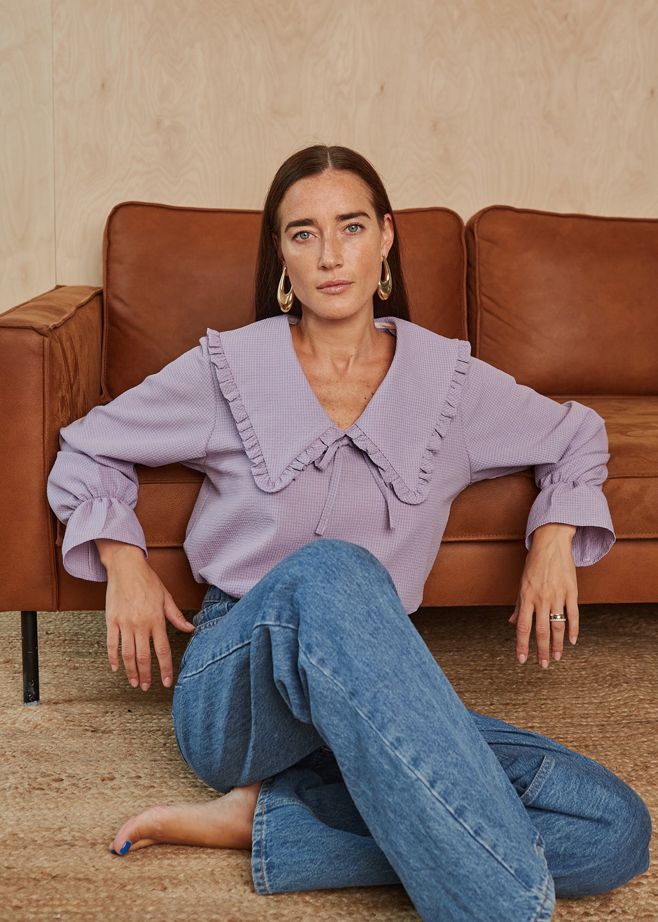 WOMEN'S ROMANTIC BLOUSE WITH COLLAR