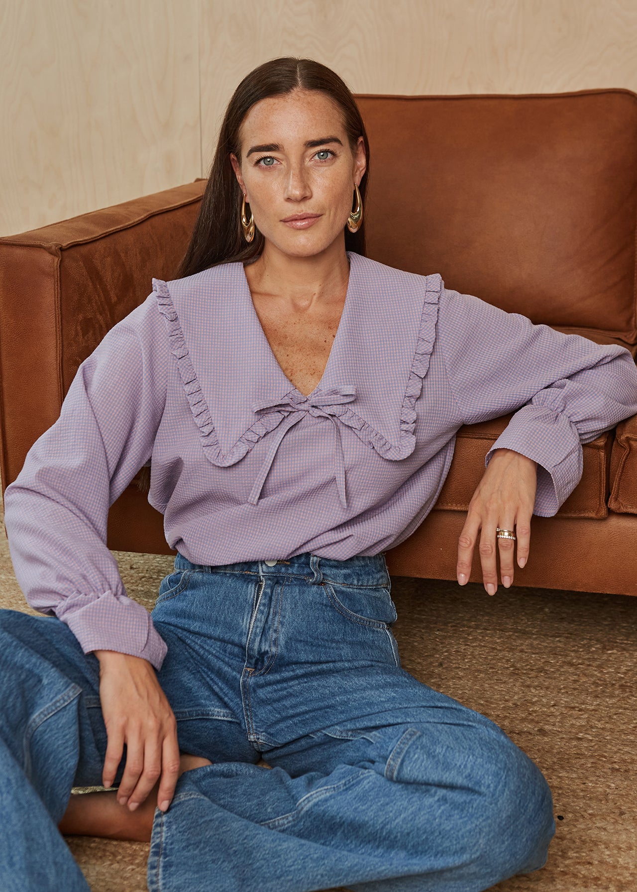 WOMEN'S ROMANTIC BLOUSE WITH COLLAR
