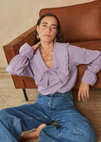 WOMEN'S ROMANTIC BLOUSE WITH COLLAR