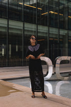 "ETHNO GĖLĖS", JUODI MARŠKINĖLIAI