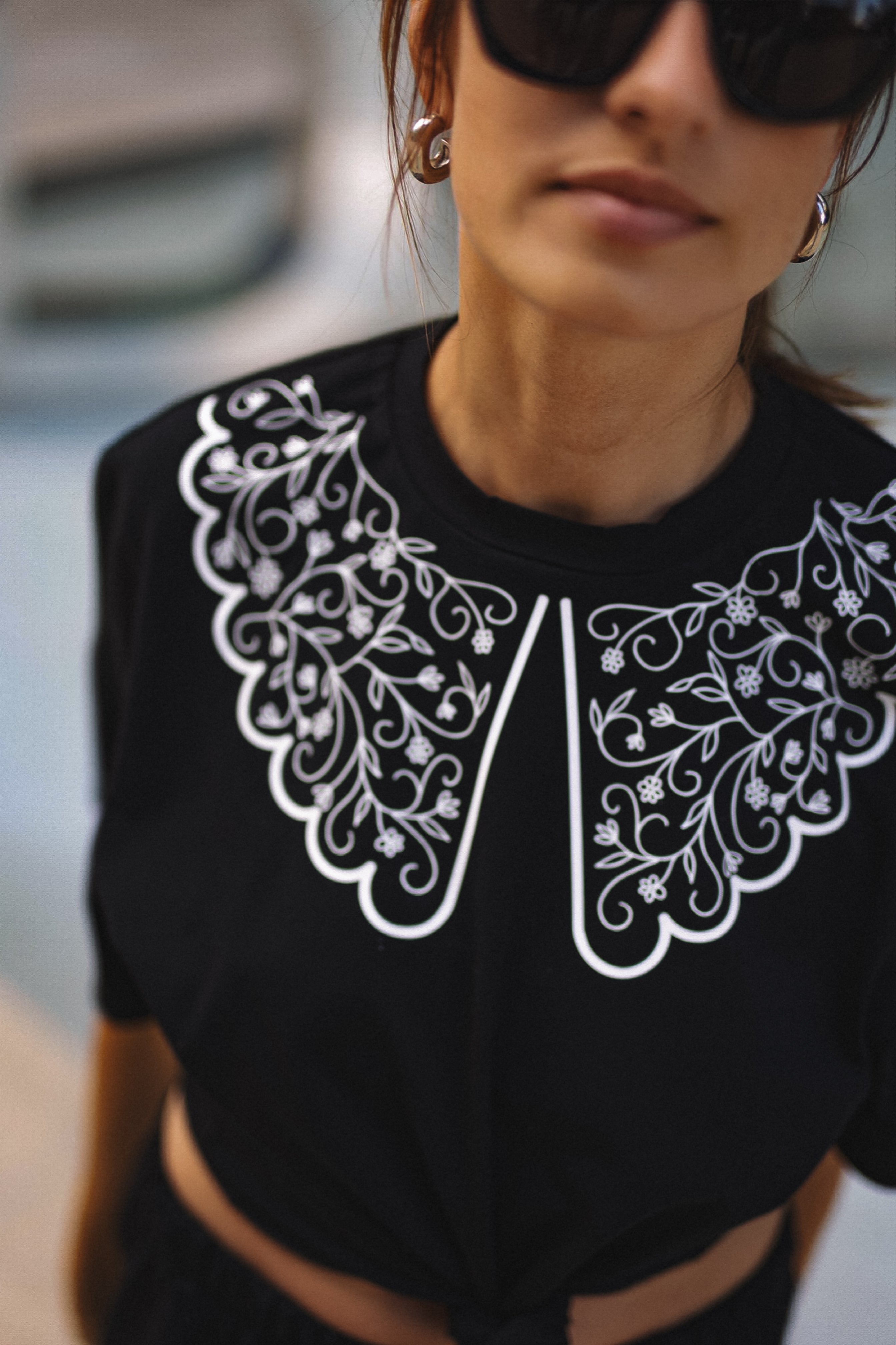 "ETHNO GĖLĖS", JUODI MARŠKINĖLIAI