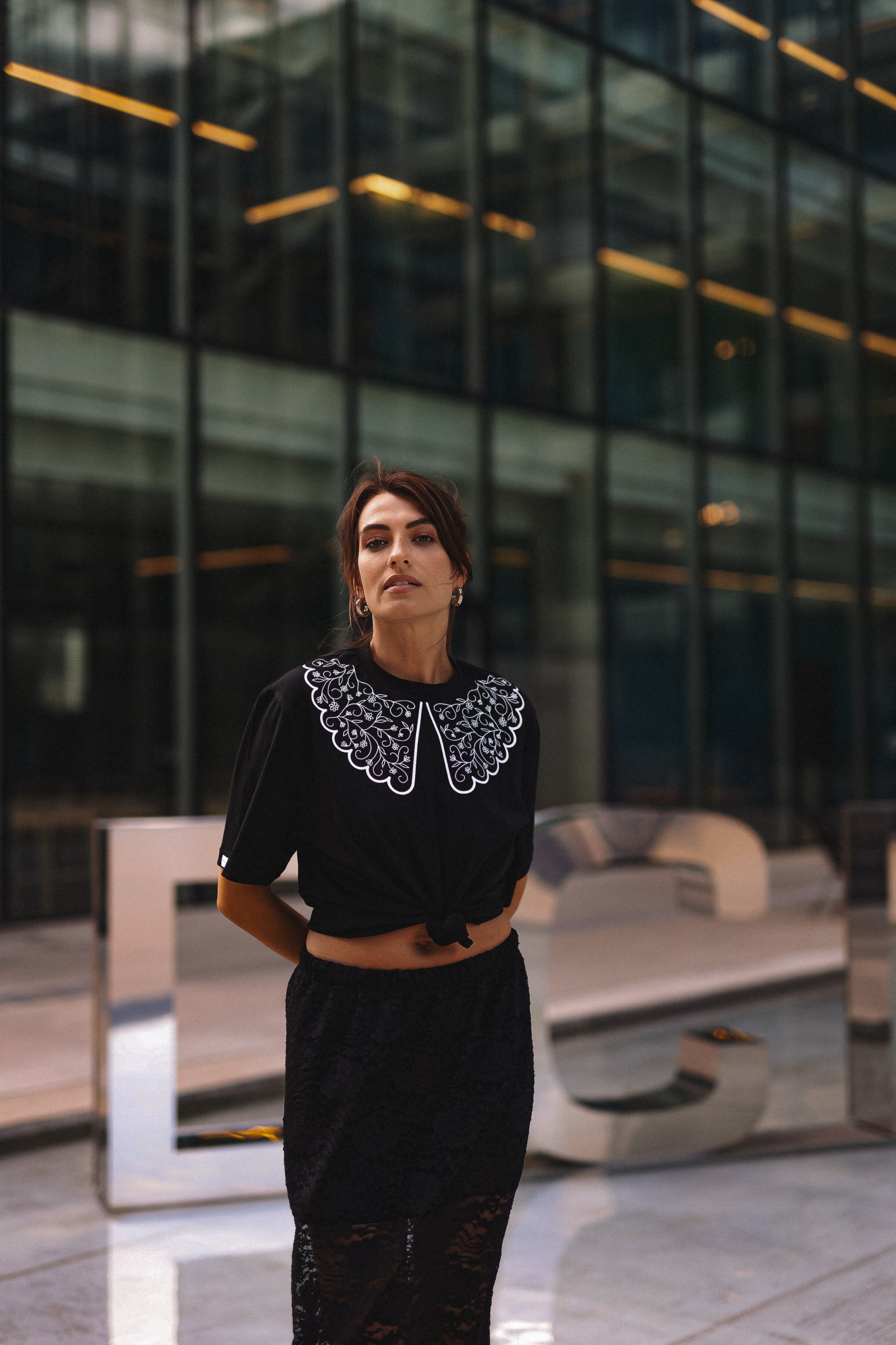 "ETHNO GĖLĖS", JUODI MARŠKINĖLIAI