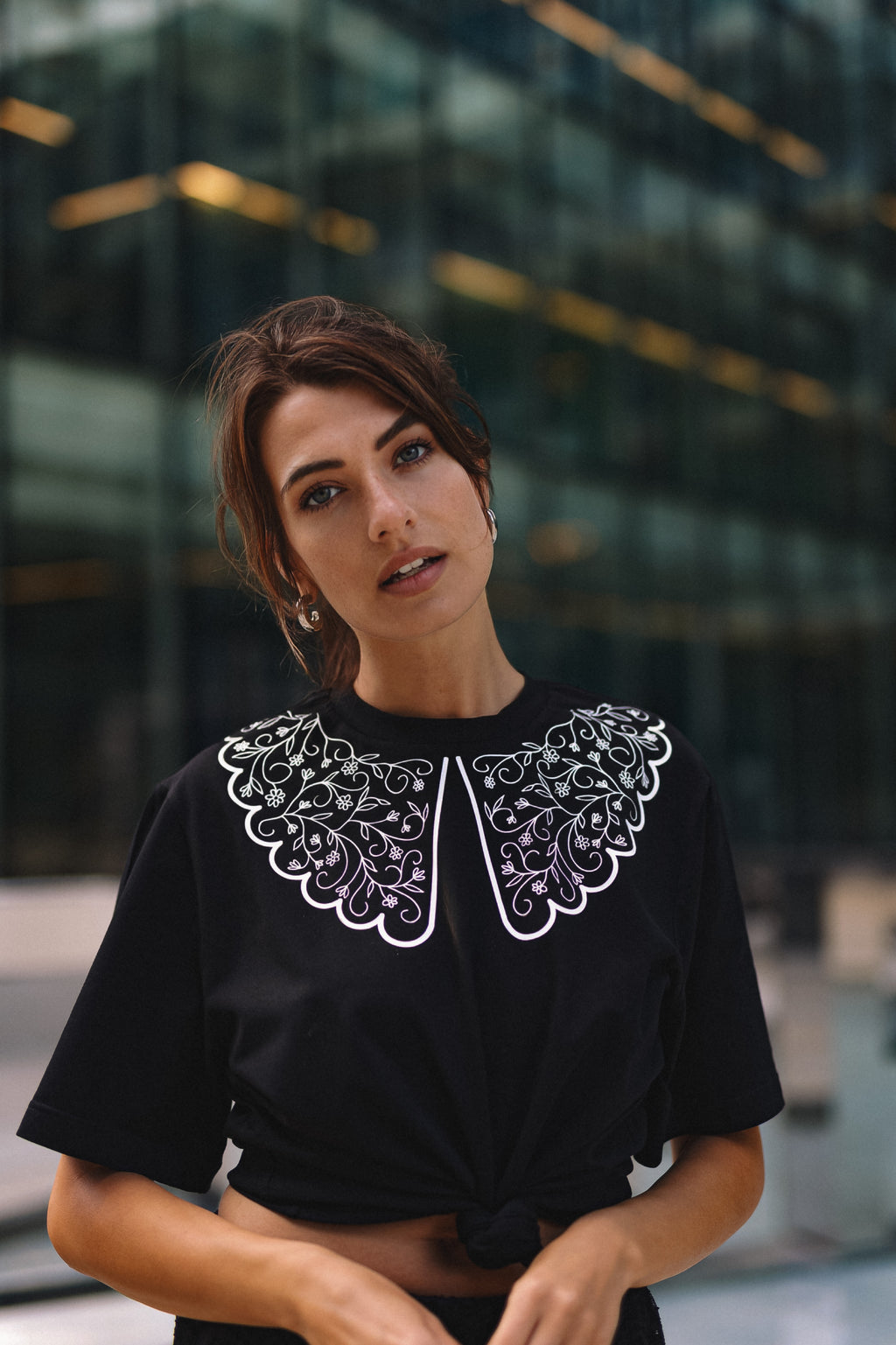 "ETHNO GĖLĖS", JUODI MARŠKINĖLIAI