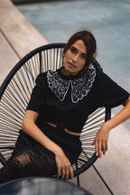 "ETHNO GĖLĖS", JUODI MARŠKINĖLIAI