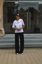 "VINTAŽINIAI", BALTI MARŠKINĖLIAI SU APYKAKLE