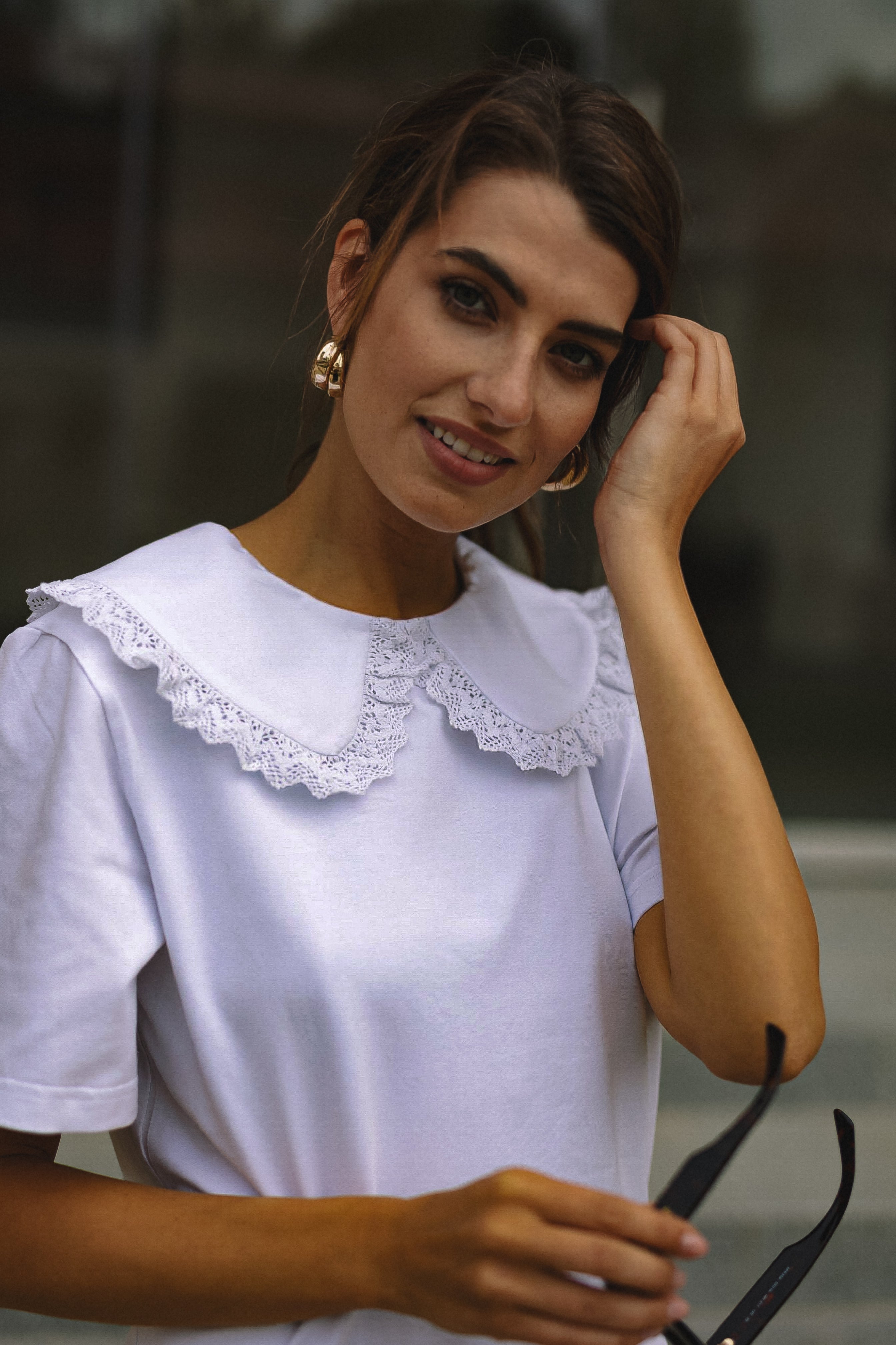 "VINTAŽINIAI", BALTI MARŠKINĖLIAI SU APYKAKLE