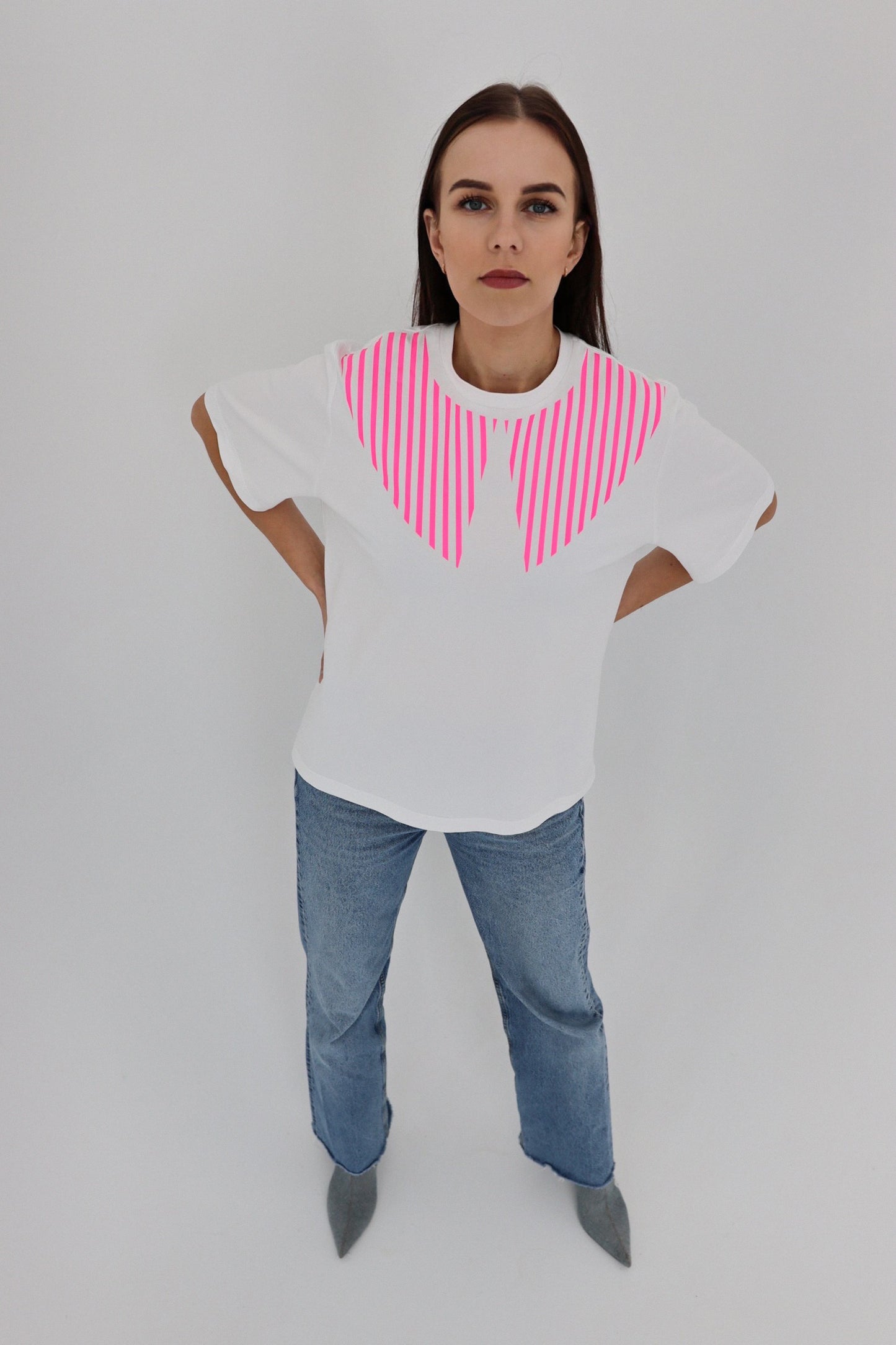 SAMPLE SALE_Pinky Stripes on White